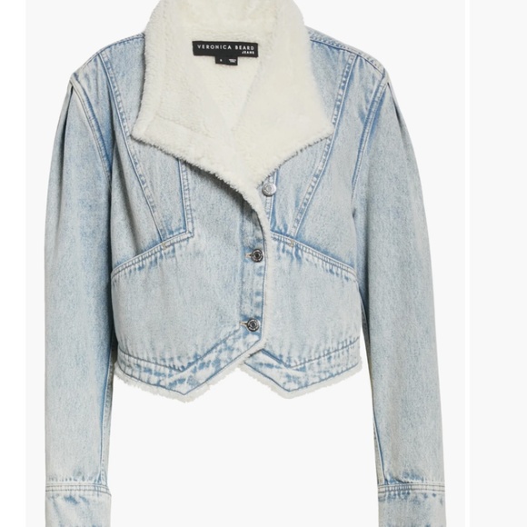 NWT $428 VERONICA BEARD Neena Fleece Lined Denim Jacket in XL and L! - Picture 5 of 7